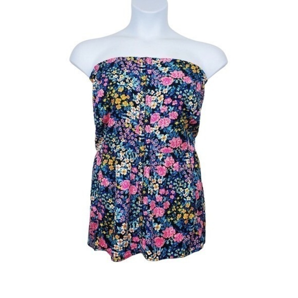 Torrid Womens Colorful Floral Print Challis Lace Up Back Corset Top Size 5X NWT